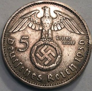 Germany Third Reich - Silver 5 Reichsmark 1936a - Berlin - Swastika