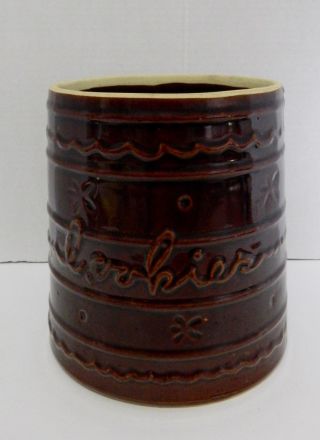 Marcrest Stoneware Cookie Jar Oven Proof Daisy Dot Pattern Usa No Lid