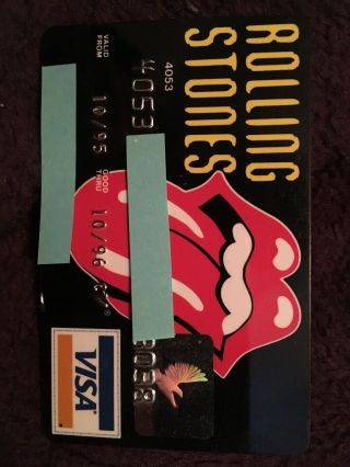 Rolling Stones Visa Credit Card Ex 1995 Cool Item