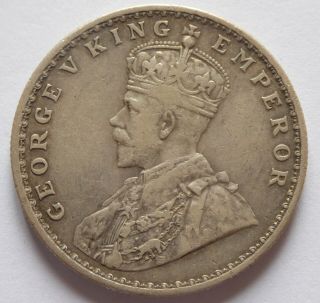 INDIA – British Empire – 1 Rupee 1917 – George V King – Very Fine 2