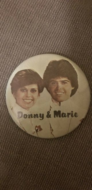 Donny And Marie Osmond Button With Pin