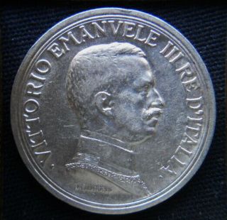1916 ITALY Kingdom silver coin UNC 2 £ King Vittorio Emanuele III 2