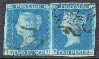 Gb Qv Sg14f,  1841 2d Blue,  With Number 12 In Maltese Cross