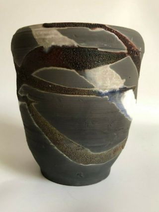 Vintage Raku Hand Thrown Signed Studio Art Pottery Vase