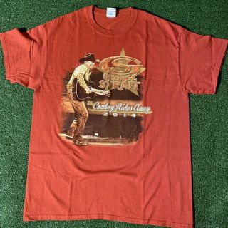 George Strait The Cowboy Rides Away 2014 Tour Concert T - Shirt Size L Gildan