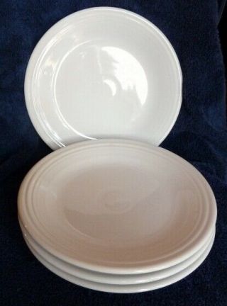 Set Of 4 Fiesta Fiestaware White (cream) Dinner Plates,  10 - 1/2 ".  Homer Laughlin