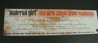 Madonna Material Girl Is The Single 1985 Music Biz Promo Strip Advt