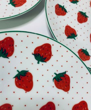 Vintage Rosenthal Netter - Japan Strawberry 8 1/2 " Salad Plates As Set Of 5