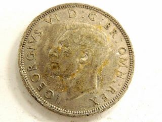 1943 British Half (1/2) Crown Silver Coin