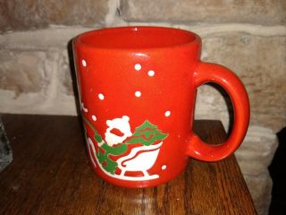 Waechtersbach Santa & Reindeer Red Coffee Cup Mug Germany