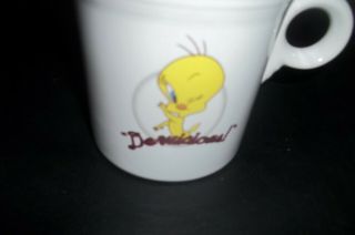 Fiesta Ware Vtg.  Tweety Bird Coffee Cup/mug 1994 Retired Pottery " De - Wicious "