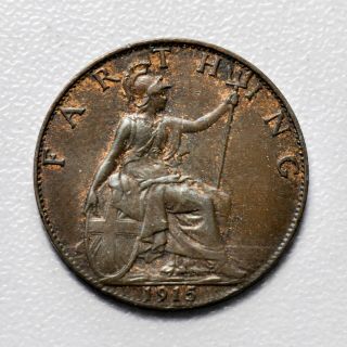 Gb George V Bronze Farthing 1915,  - Unc / Lustre,  [897 - 16]