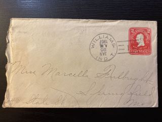 Williams Indian Territory Doane Cancel On Postal Envelope Inverted Date Scarce