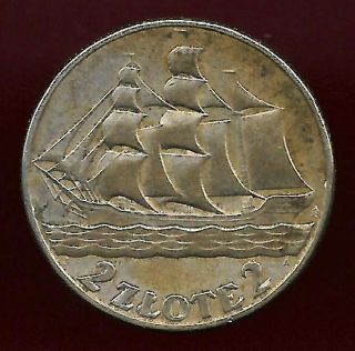 Poland 1936 2 Zlote Silver Coin