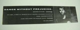 George Michael Dance Without Prejudice 1990 Music Biz Promo Strip Advert