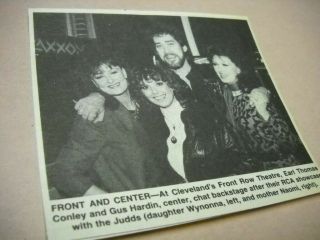 Gus Hardin Earl Thomas Conley The Judds B - Stage Cleveland 1984 Music Biz Pic/txt