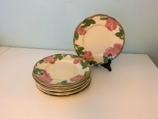 Franciscan Ware - Desert Rose - Made In England - Set Of 7 Round Salad Plates