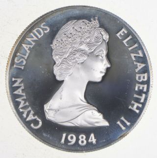 Silver - World Coin - 1984 Cayman Islands 1 Dollar - World Silver Coin 771