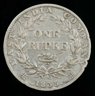 1835 British East INDIA Company One 1 Rupee Silver King William IIII Coin 2