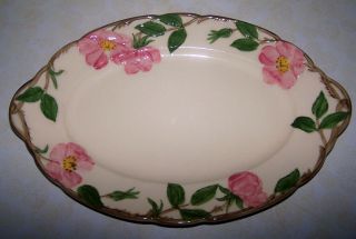 Vintage 12 1/2 " Oval Serving Platter Franciscan Desert Rose - Made In Usa