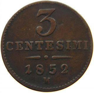 Italy States 3 Centesimi 1852 M Lombardy Venetia S21 271