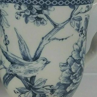 222 Fifth Adelaide Blue Coffee Cups / Mugs Blue White (qty 4)