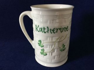 Belleek Ireland " Katherine " Clover 4 1/4 " Coffee Mug / Tea Cup -