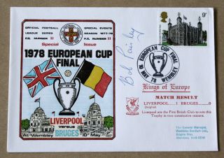 Liverpool V Bruges European Cup Final 1978 Dawn Cover Signed By Bob Paisley