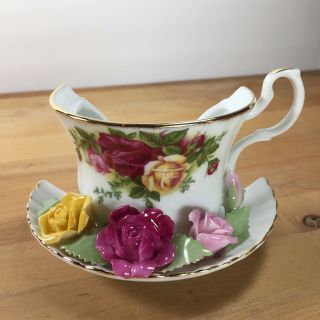 Royal Albert Old Country Roses Night Light Shade Bone China Teacup Shaped Floral