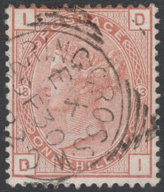 1881 Sg163 1s Orange Brown Plate 13 Very Fine Charring Cross Cds (di)