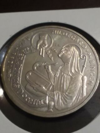 1998 G Silver 10 Mark Collector Coin Germany Gem Proof Seated Nun Writing