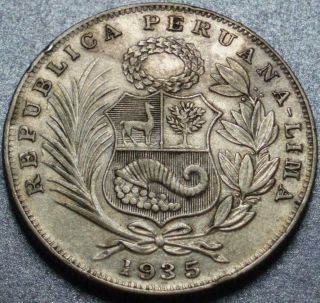 1935 REPUBLIC of PERU The LAST SILVER 