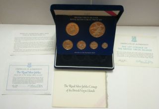 1977 Royal Silver Jubilee Coinage British Virgin Islands 6 Coin Proof Set Scarce
