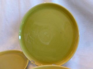 4 Russel Wright Steubenville 10 " Dinner Plate Chartreuse Mid Century Modern