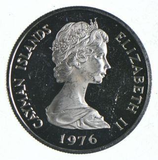 Silver - World Coin - 1976 Cayman Islands 1 Dollar - World Silver Coin 778