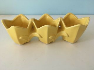 Mccoy Pottery - Triple Tulip Planter - Yellow