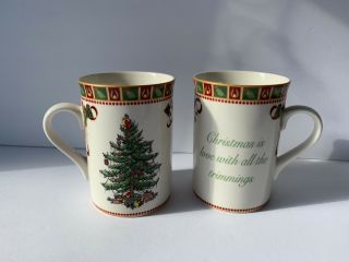 Spode Christmas Tree Tea Mugs S3324 - A9 Christmas Is Love With All The Trimmings
