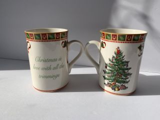 Spode Christmas Tree Tea Mugs S3324 - A9 Christmas is Love With All the Trimmings 2