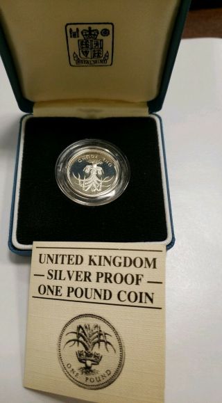 1985 United Kingdom Silver Proof One Pound Coin With