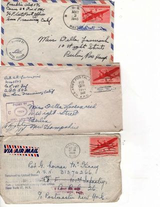 World War 2 Us Soldier Mail,  Airmail,  Censor Markings 1942 - 45,  33 Covers (mb12