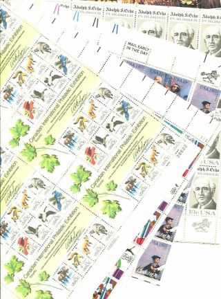 . 13 Full Stamp Sheet Mnh Lot $42.  90 Face Vaule 6915m