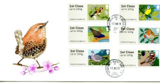 2010 Birds 1 Post & Go Labels Great Britain S.  Hay Hand Painted Fdc Henfield Cds