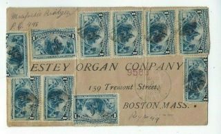 1894 Warren Ma Registered To Boston Ten 1c Columbian Stamps 230
