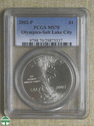 2002 - P Olympics - Salt Lake City Commemorative Dollar - Pcgs Certified - Ms 70