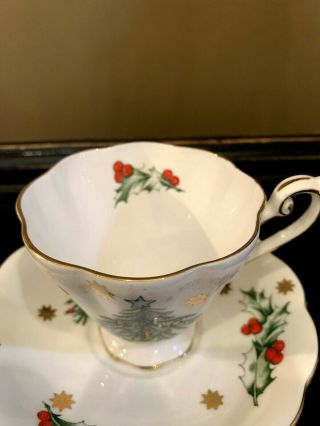 Vintage Royal Standard Fine Bone China Teacup & Saucer A MERRY XMAS 3