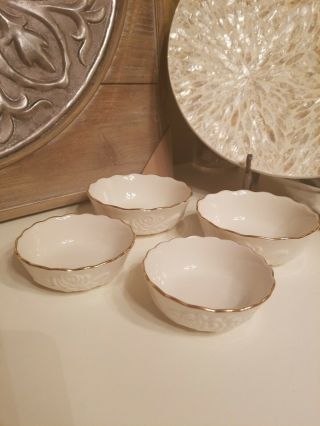 Lenox Rose Blossom Bowls Two 5.  5 " & Two 4.  5 " Set Of 4