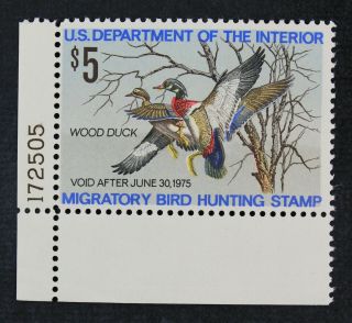 Ckstamps: Us Federal Duck Stamps Scott Rw41 $5 Nh Og Selvage Crease