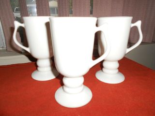 3 Hall Pedestal Coffee Cup Mugs Creamy White 1272 Tall