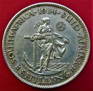 Silver Coin South Africa 1 Shilling 1934