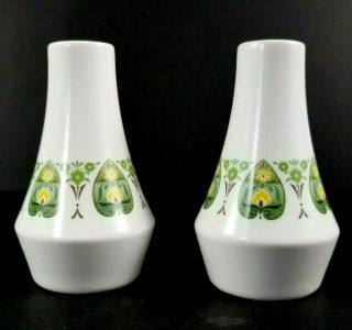 Noritake Japan Salt And Pepper Shakers White With Floral Design 4 Inches Tall